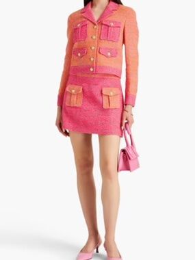 10 Crosby Derek Lam Coral and Orange Jacket and Mini Skirt set 14